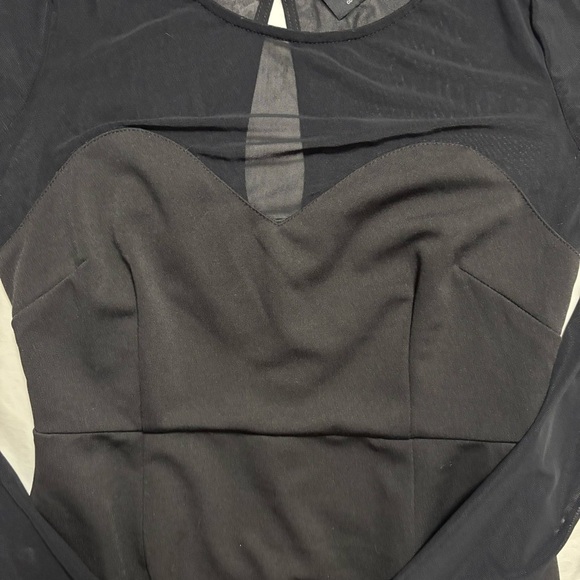 Lulu's Black Ribbed Long Sleeve Bodycon Dress - Picture 5 of 7